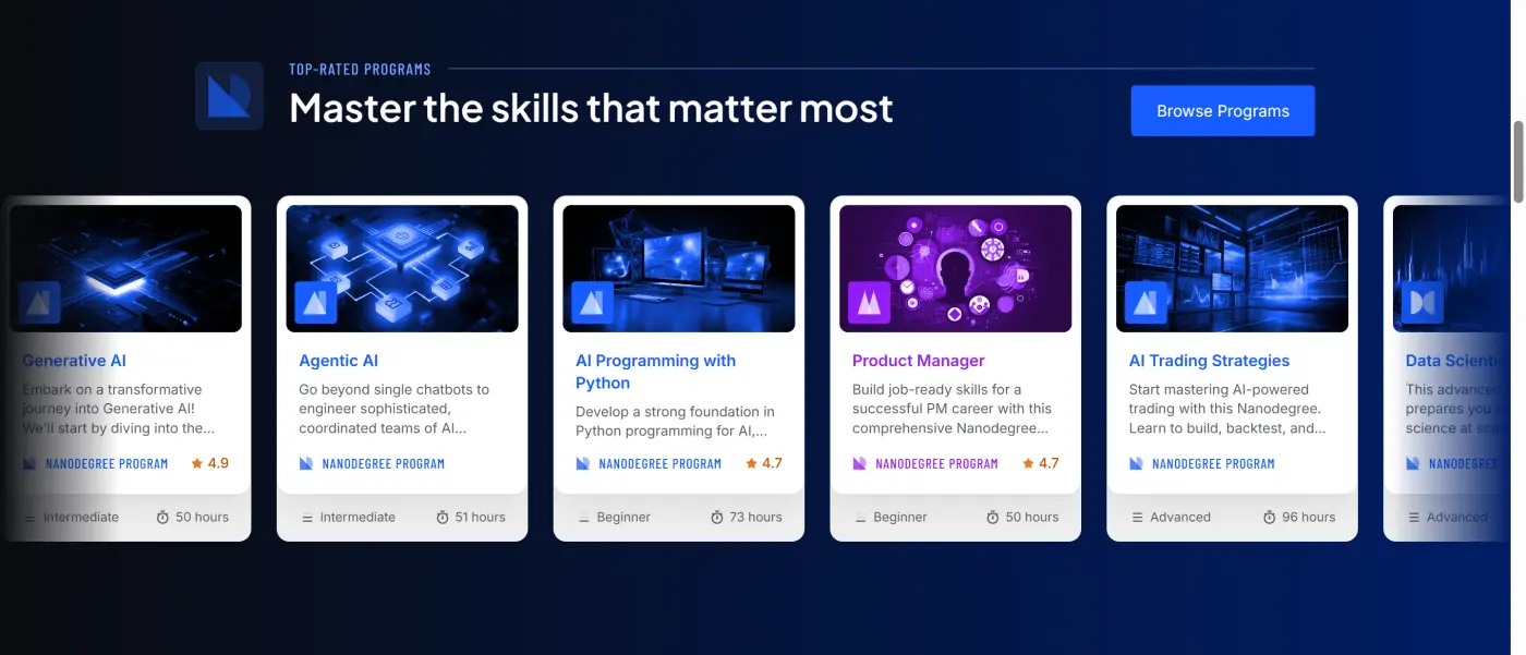 udacity course catalog