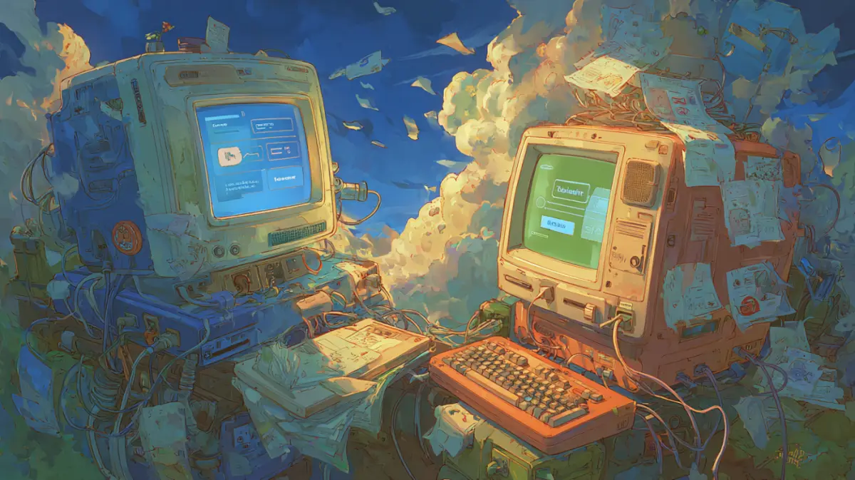 two computers exchange data