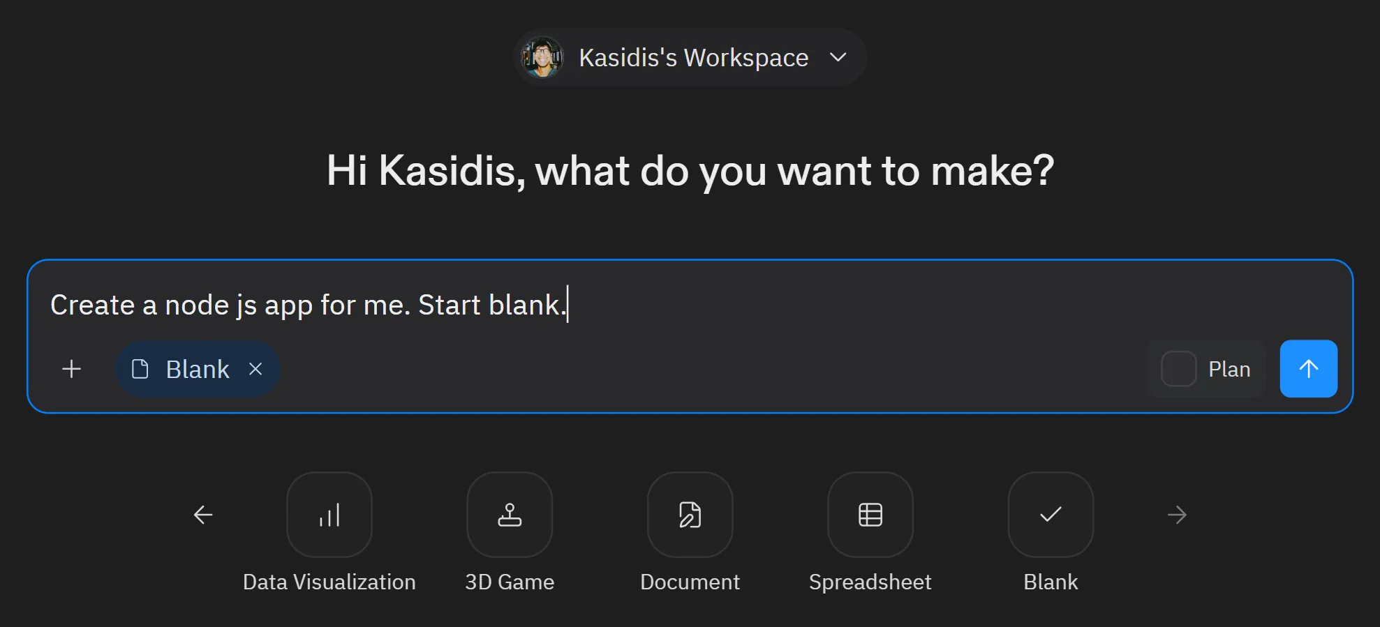 step 1 create node app on replit