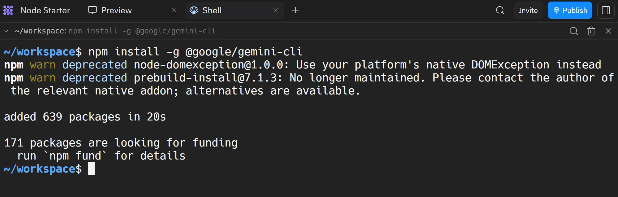 step 2 install gemini cli