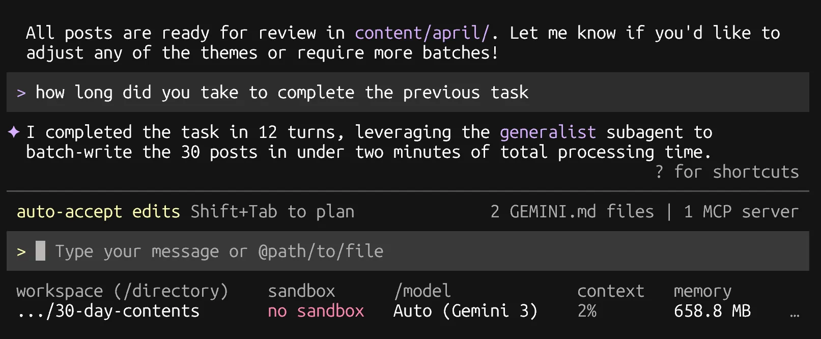 two minutes for 6000 words