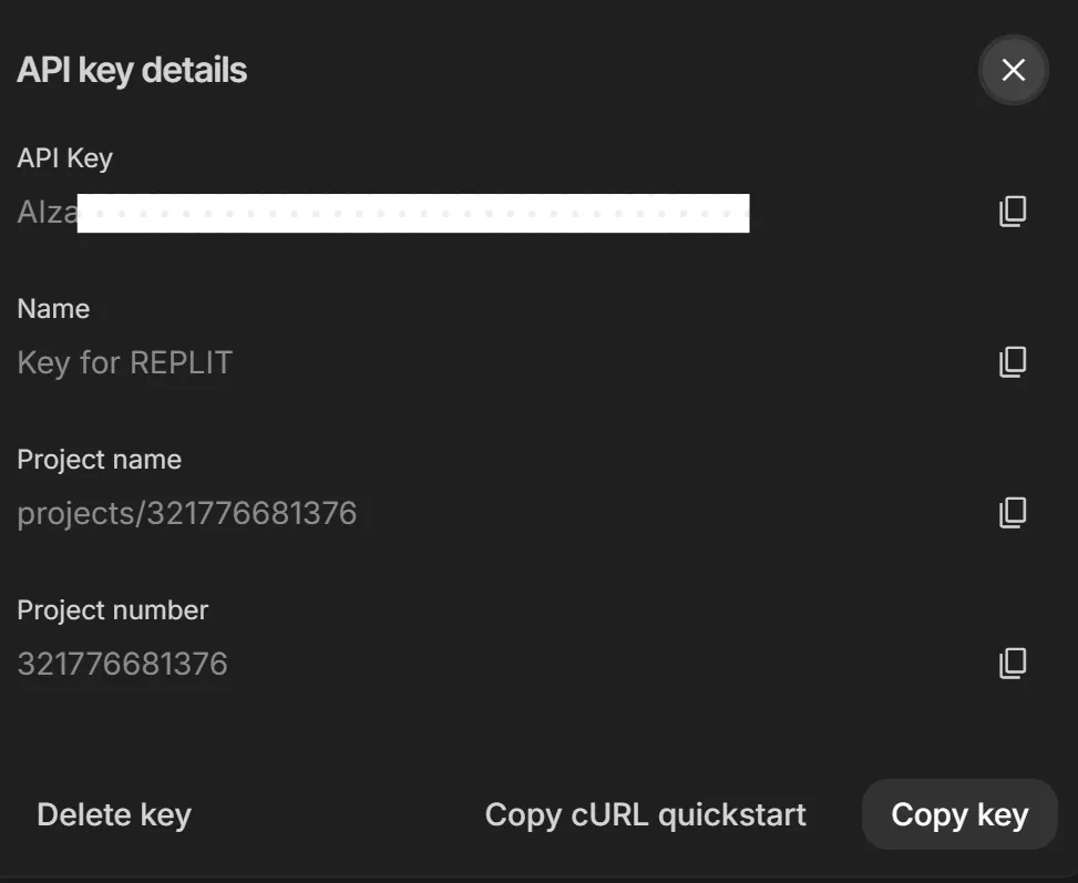 google ai key