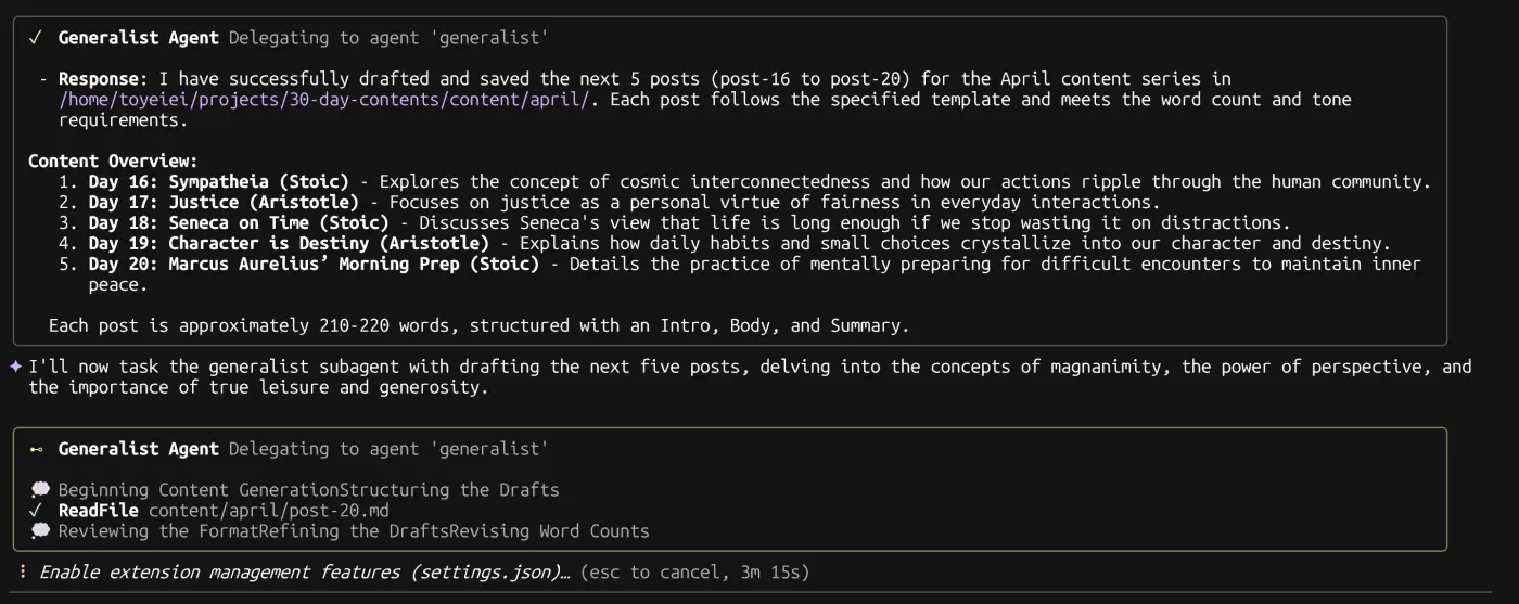 generalist is very reliable for batch tasks