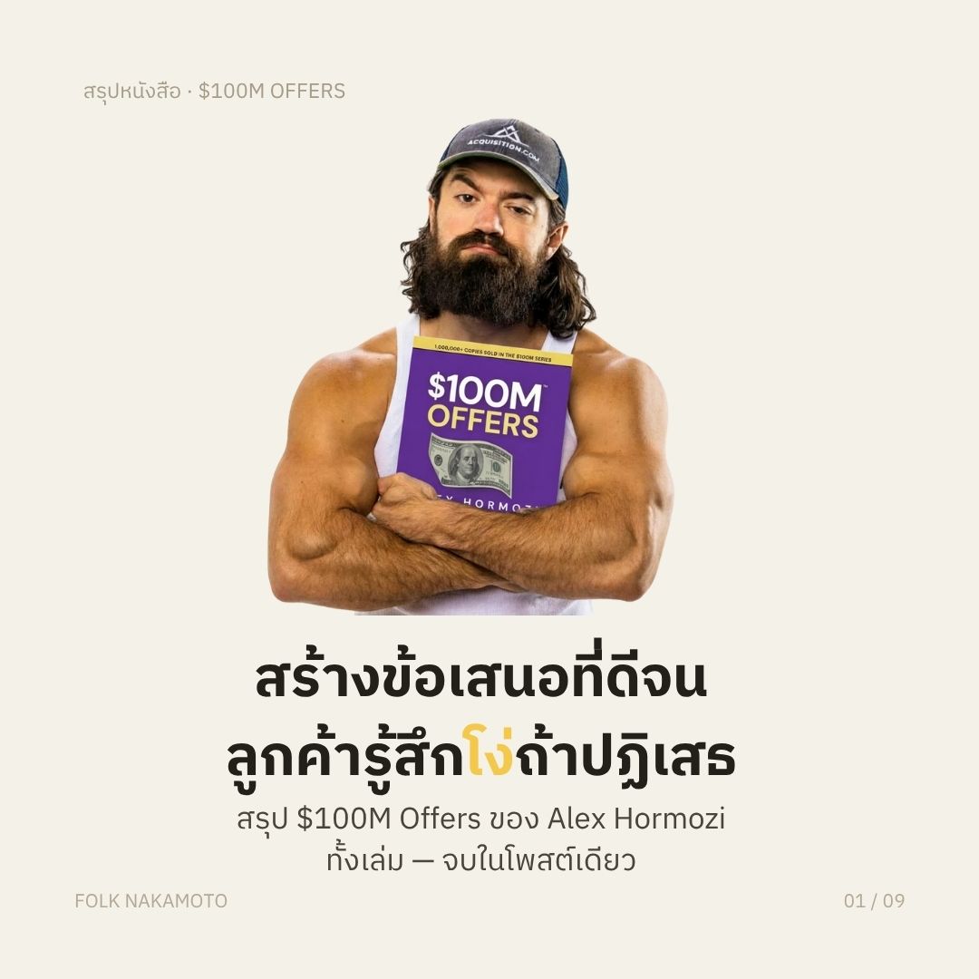 Cover image for สรุปสิ่งที่เราได้เรียนรู้จากหนังสือ 100M offer